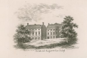 Det sena Lord Barrymores hus, Piccadilly, London av English School