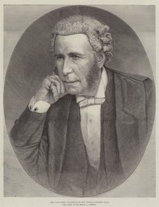 Den framlidne Lord Farnborough (Sir Thomas Erskine May), framlidne kontorist i underhuset (gravyr) av English School