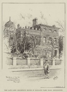 Den framlidne Lord Leightons hus i Holland Park Road, Kensington (gravyr) av English School