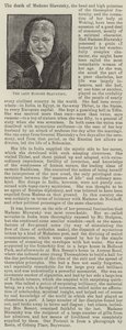 Den sena Madame Blavatsky (gravyr) av English School