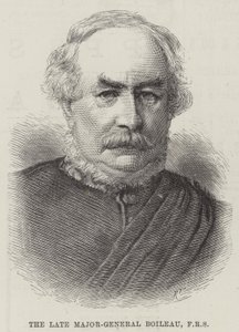 Den bortgångne generalmajoren Boileau, FRS (gravyr) av English School