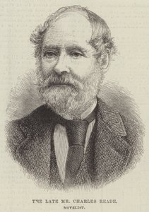 Den bortgångne herr Charles Reade, romanförfattare (gravyr) av English School