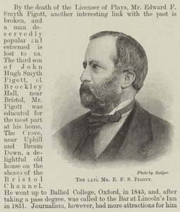 Den bortgångne Mr E F S Pigott (gravyr) av English School