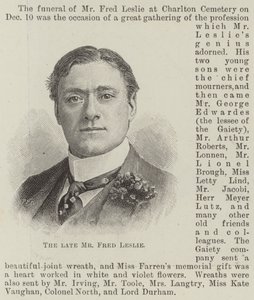 Den bortgångne Mr Fred Leslie (gravyr) av English School
