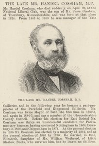Den bortgångne herr Handel Cossham, MP (gravyr) av English School