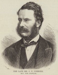 Den bortgångne Mr J P Cobbold, MP för Ipswich (gravyr) av English School