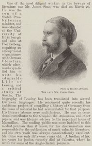 Den bortgångne herr James Sime (gravyr) av English School