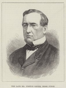 Den framlidne Mr Justice Keogh, irländsk domare (gravyr) av English School