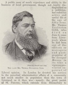 Den bortgångne herr Thomas Eccleston Gibb (gravyr) av English School