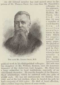 Den bortgångne Thomas Shaw, MP (gravyr) av English School