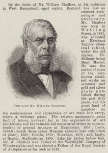 Den bortgångne Mr William Chaffers (gravyr) av English School
