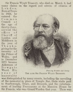 Den bortgångne Sir Francis Wyatt Truscott (gravyr) av English School