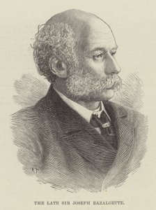 Den bortgångne Sir Joseph Bazalgette (gravyr) av English School