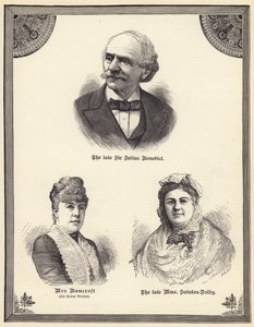 Den framlidne Sir Julius Benedict, Mrs Bancroft (född Marie Wilton), den framlidne Madame Sainton Dolby (gravyr) av English School