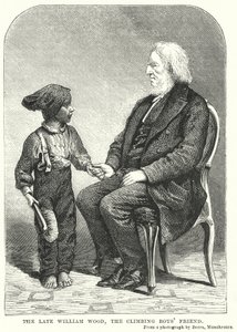 Den bortgångne William Wood, den klättrande pojkens vän (gravyr) av English School