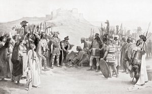 Mötet mellan Hannibal och Ceutrones, en keltisk stam i det antika Gallien, under hans korsning av Alperna 218 f.Kr., från Hutchinson