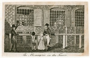 Menageriet i Tower of London omkring 1820 av English School
