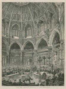 De nya rådskamrarna i Guildhall, London av English School