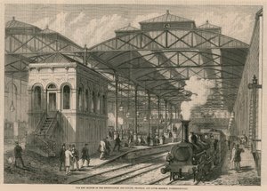 Den nya stationen för Metropolitan och London, Chatham och Dover järnvägen, Farringdon Road, London av English School