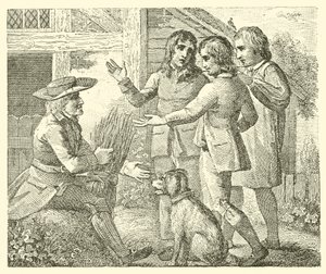 Den gamle mannen och hans söner (gravyr) av English School