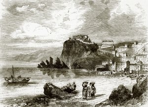 Klippan och staden Scylla, Siciliens kust av English School