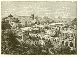Den kungliga nekropolen i Golconda, Hyderabad av English School