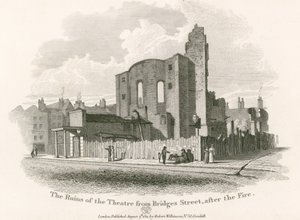 Ruinerna av Royal Theatre, Drury Lane, från Bridges Street av English School