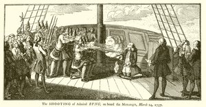 Skjutningen av amiral Byng, ombord på Monarque, 14 mars 1757 av English School