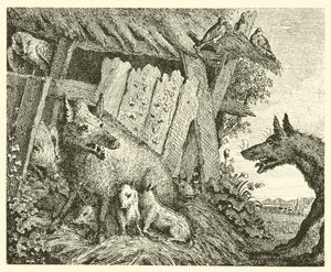 Suggan och vargen (gravyr) av English School