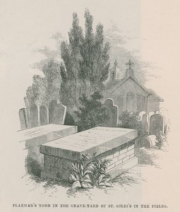 John Flaxmans grav på kyrkogården i St Giless in the Fields av English School