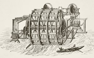 London Bridges vattenverk, som först uppfördes 1582, från The National and Domestic History of England av William Hickman Smith Aubrey (1858-1916) publicerad London, ca 1890 av English School