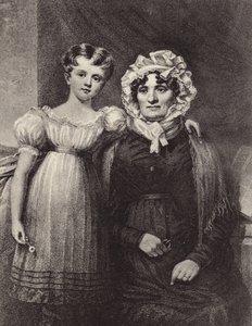 Änkan och barnbarnet till Robert Burns av English School