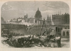 Verken av Metropolitan Extension Railway i Smithfield av English School