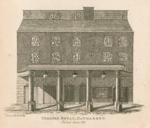 Theatre Royal, Haymarket, London, drog ner 1821 av English School