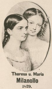 Theresa och Maria Milanollo (gravyr) av English School