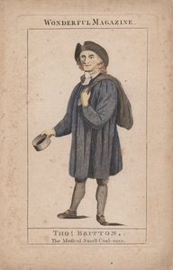 Thomas Britton: The Musical Small Coal-Man, illustration från Wonderful Magazine, c.1764 (handfärgad gravyr) av English School