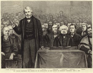 Thomas Carlyle håller anförandet på sin installation som Lord Rector of Edinburgh University