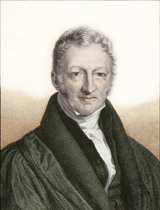 Thomas Robert Malthus (färgad gravyr) av English School