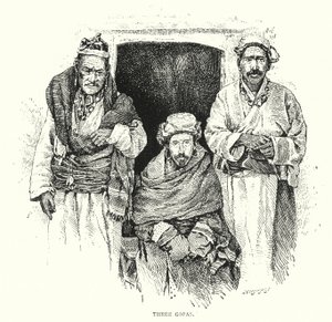 Tre Gopas (gravyr) av English School