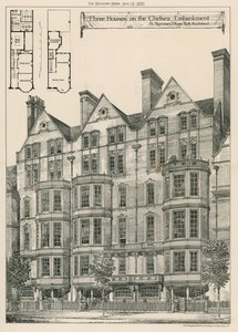 Tre hus på Chelsea Embankment av English School