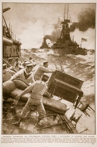 Kasta överbord all brandfarlig lyx när ett slagskepp är klarat för action, 1914-19 av English School