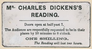 Biljett till en Charles Dickens-läsning av English School