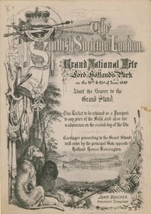 Biljett till Spanish Society of London Grand National Fete i Lord Hollands Park av English School