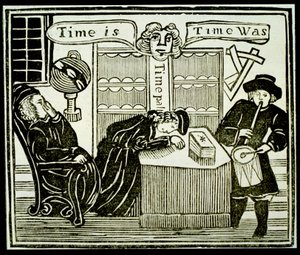 Time Is, Time Was, kopia av en illustration från History of the Learned Friar Bacon som används i en samling kapböcker om esoterica av English School