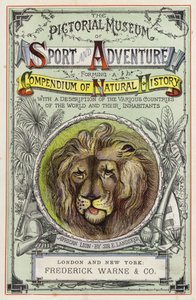 Titelblad till The Pictorial Museum of Sport and Adventure (färglitografi) av English School