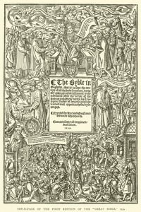 Titelsidan för den första upplagan av den stora bibeln, 1539 av English School