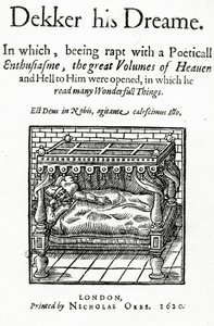 Titelsida för Dekker his Dreame av Thomas Dekker, publicerad 1620 av English School
