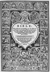 Titelsida för den engelska översättningen av Geneva Bible, 1614 av English School