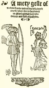 Titelsidan för A Mery Geste of Robyn Hood, 1550 av English School