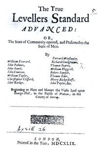 Titelsidan för The True Levellers Standard, publicerad 26 april 1649 av English School